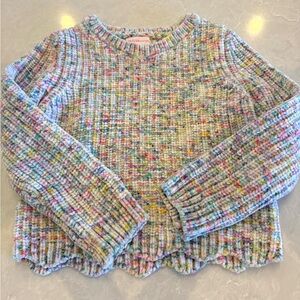 Design History Girls Multicolor Chenille Knit Pullover Sweater